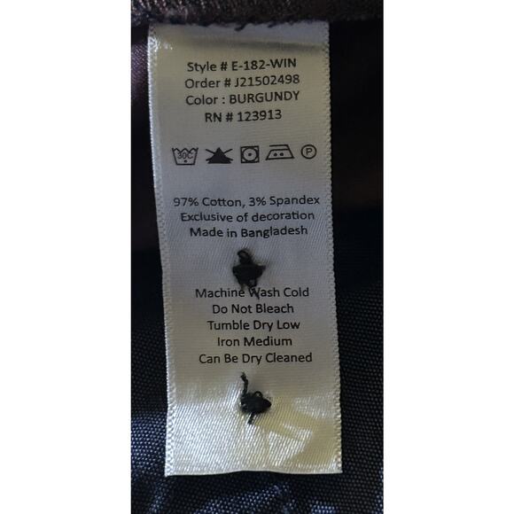 NWT Jachs NY Slim Fit Mid-Rise Tapered Leg Pants Burgundy 40X30 - Picture 7 of 7